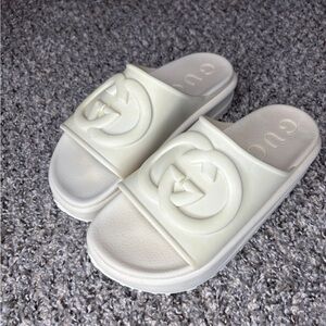 Gucci Women's Ivory Slide Sandals